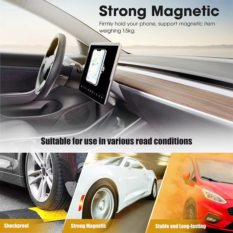 Car Mount Mobile Phone Holder Magnetic Black Technology Universal Adsorption Bracket for Iphone Samsung Vacuum Adsorption Stable